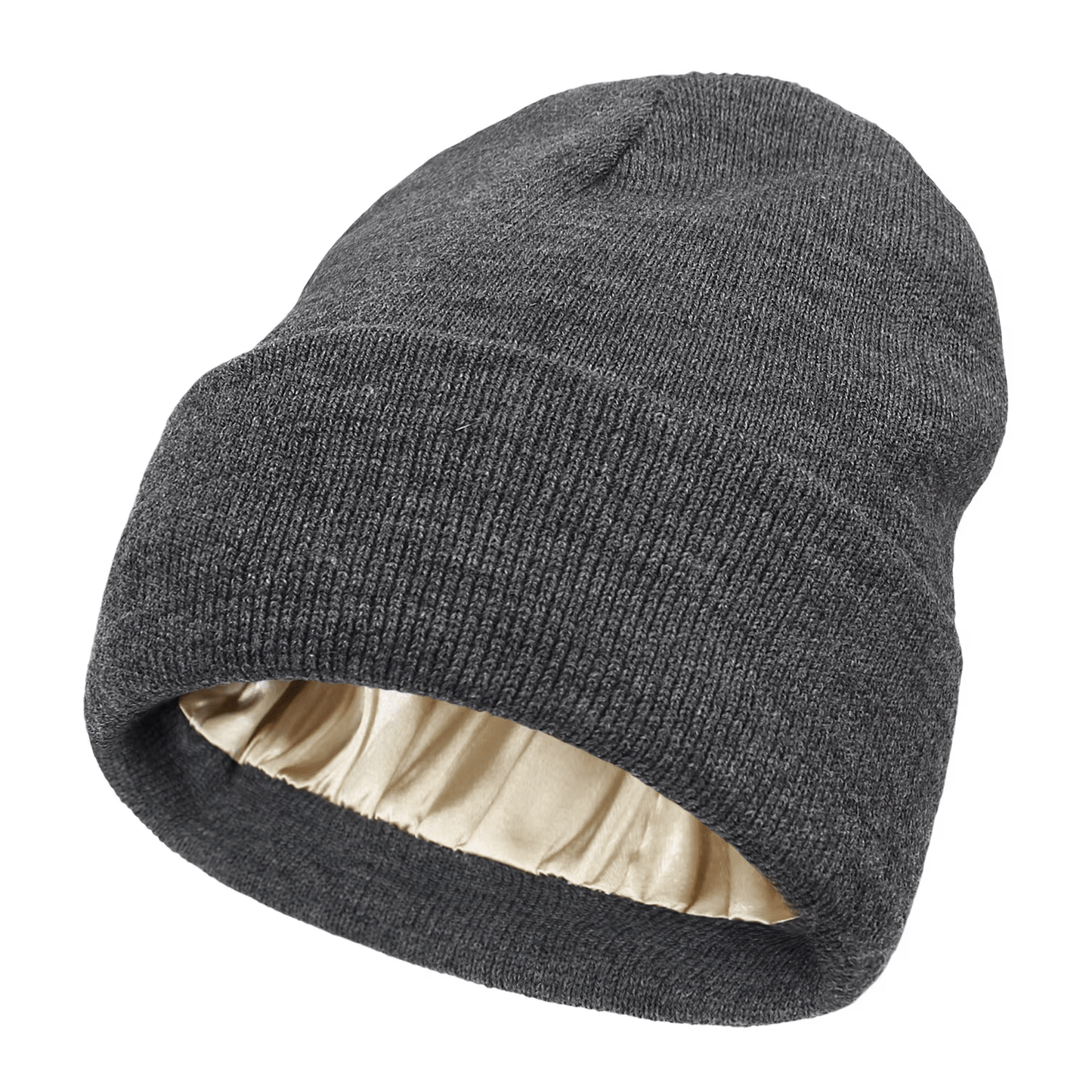 storm grey satin-lined beanie