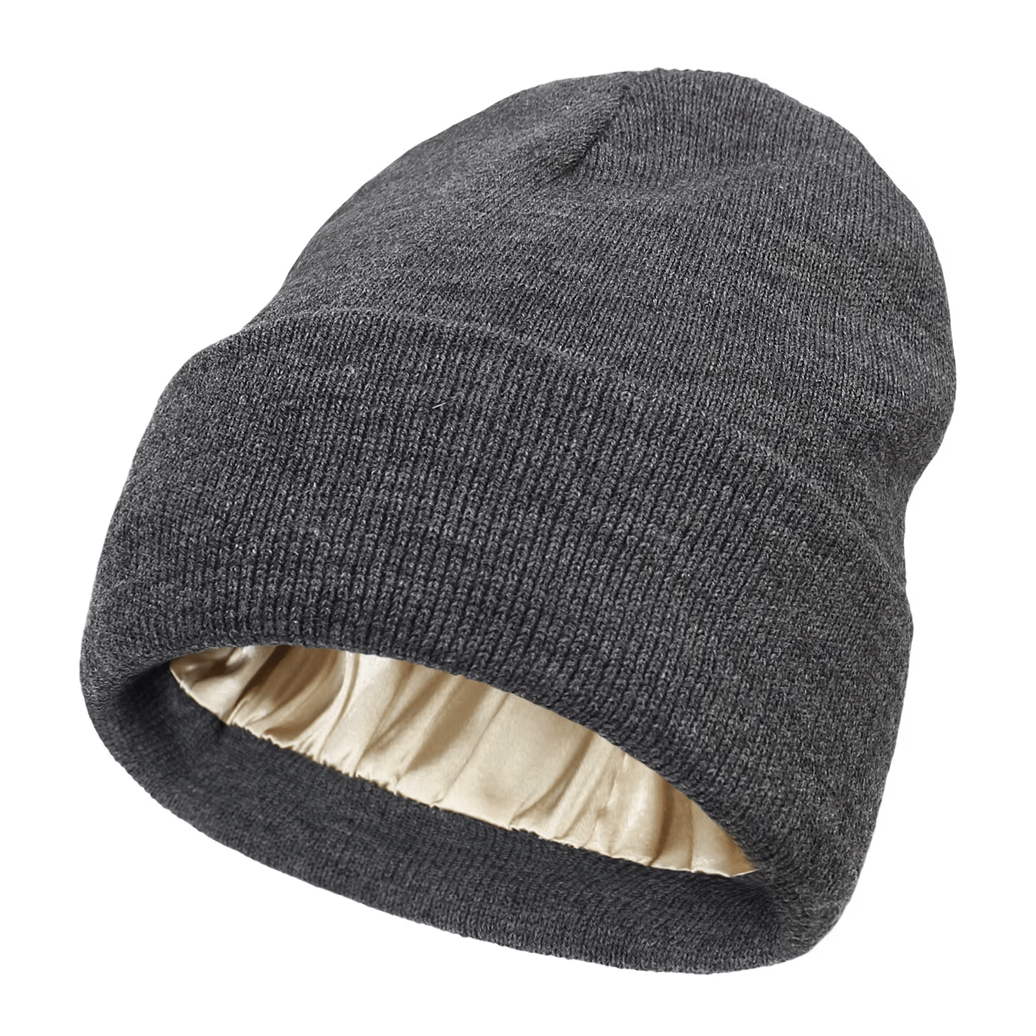 storm grey satin-lined beanie